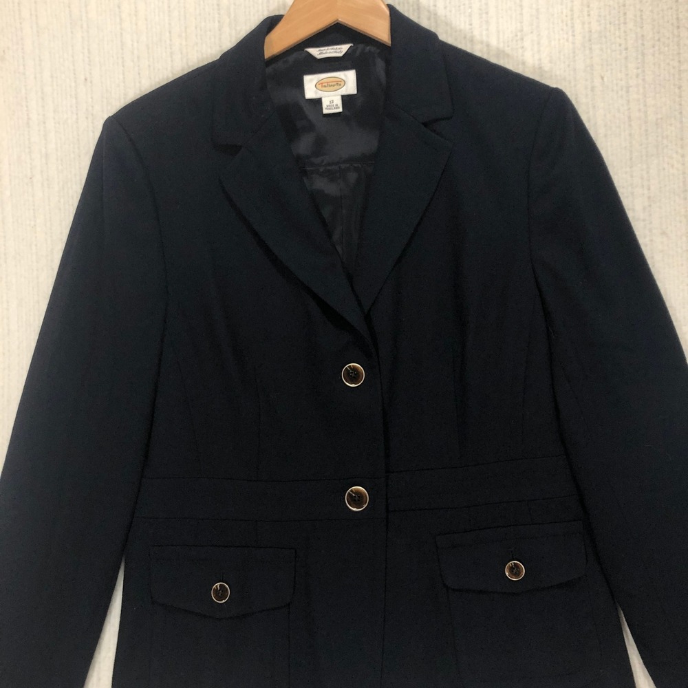 Talbots Navy Women's Blazer with Gold Buttons - Picture 3 of 12